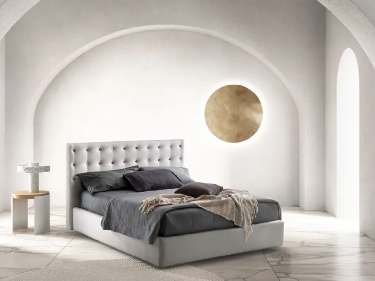 Letto con testiera Point di Bside con box contenitore