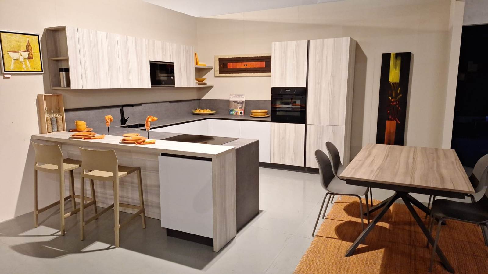 Cucina penisola Colorado top ceramica