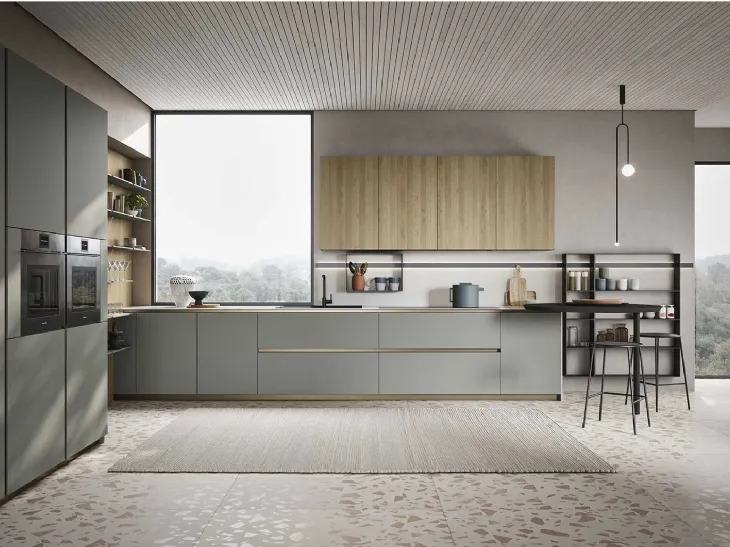 Cucina Dibiesse con gola modello Emporio in melaminico / laminato