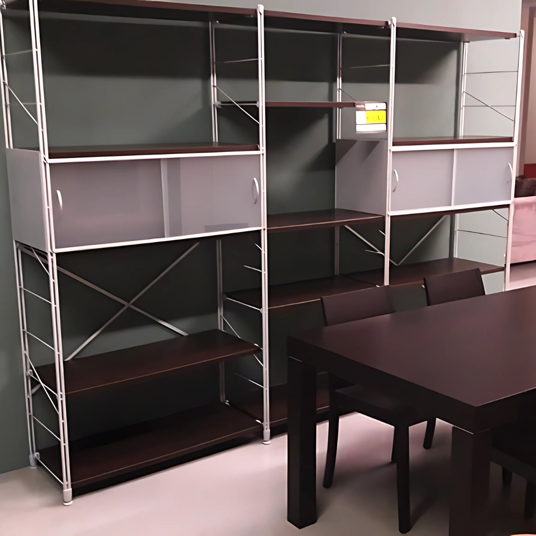 🗄️ Libreria modulare Stock in metallo e rovere moro – Prezzo Outlet -41% 🧩