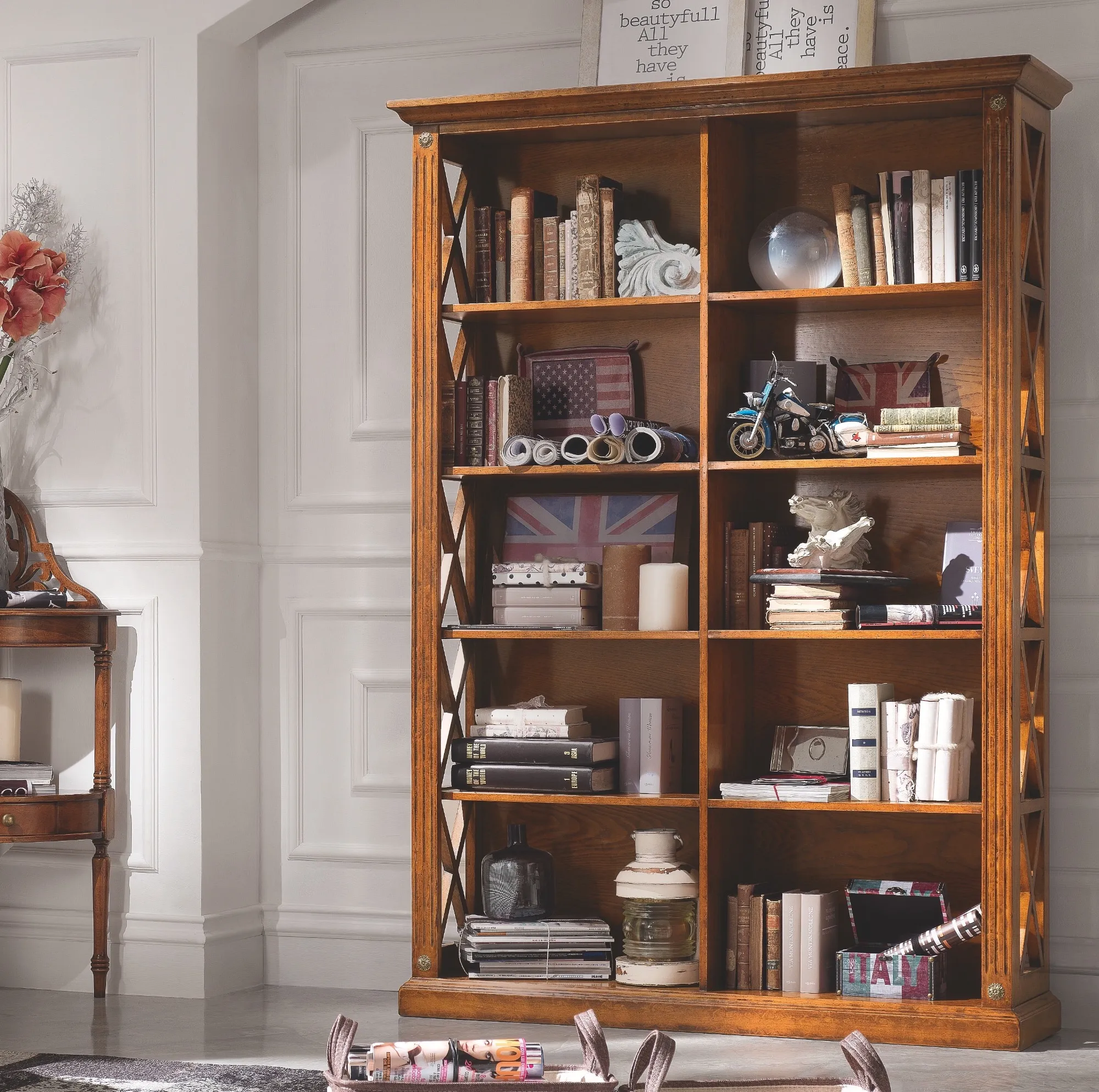📚 LIBRERIA INGLESINA a Scomparti Fissi in Legno Massello — Un Classico Senza Tempo 🏛️